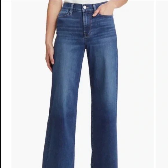 Frame Le Slim Palazzo Raw After Blue Jeans size 27 - Picture 13 of 15